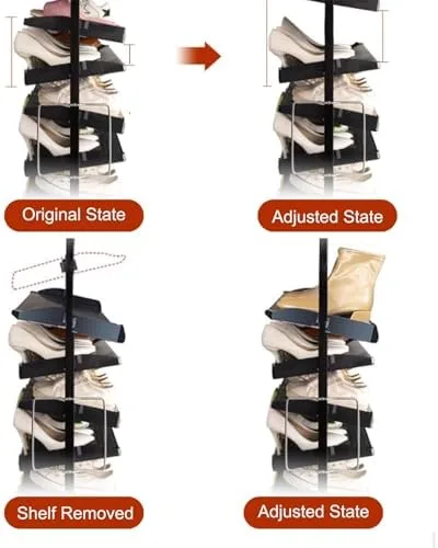 Vista 4 de 360-Degree Rotating Shoe Organizer Cabinet, Stylish Hidden Storage Solution for Entryway & Living Room, Space-Saving Design, 72x67.2cm/28.3x26.5in