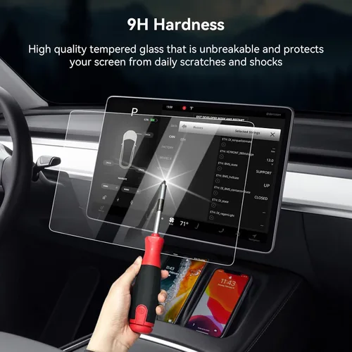 Vista 5 de Protector de pantalla para Tesla Model 3/Y, accesorios de 15 pulgadas, protector de pantalla táctil brillante para el modelo Y (2025 ~ 2020)
