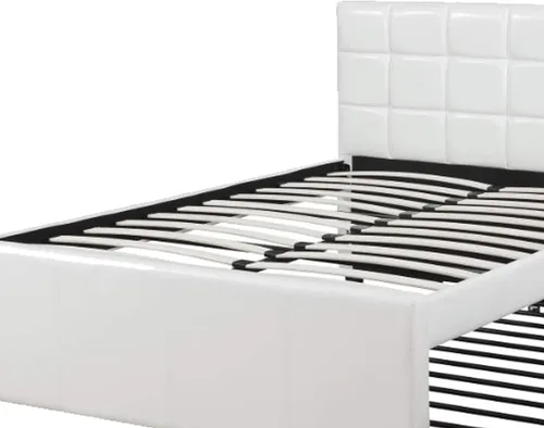 Vista 5 de Benjara Gracious - Cama matrimonial de madera con nido y SQU copetudo HB, color blanco