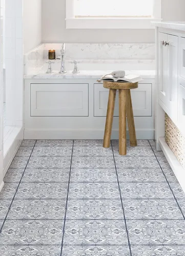 Vista 3 de FloorPops Hastings - Azulejos adhesivos para suelo, color azul