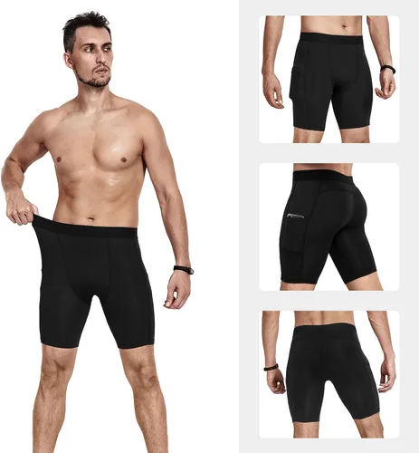 Vista 2 de Niksa Pantalones cortos de compresión para hombre, paquete de 23, ropa interior de compresión para hombre, pantalones cortos atléticos, pantalones