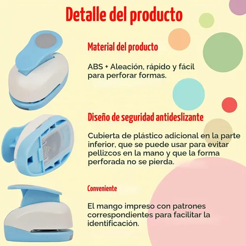 Vista 6 de Ecohu Perforadora Circular de 1 Pulgada para Manualidades, Perforadora de Papel en Forma de Círculo, Perforadora de Palanca para Manualidades