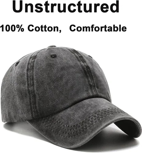 Vista 2 de PFFY 2 Packs Vintage Washed Distressed Baseball Cap Golf Dad Hat for Men Women