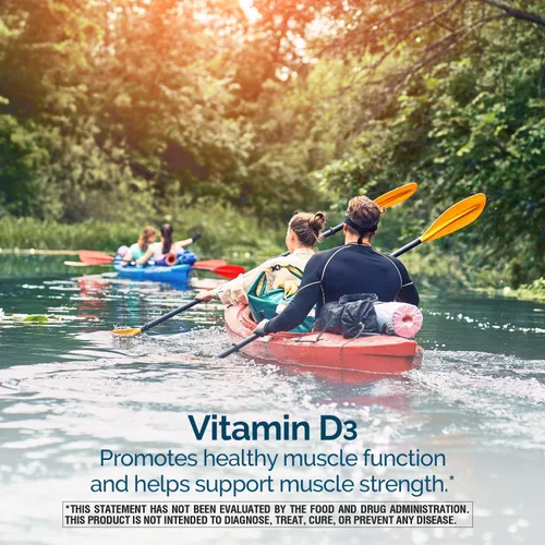 Vista 4 de Nature's Wonder Vitamina D3 5000iu (125mcg) de alta potencia, suplemento dietético para apoyar la salud ósea y el sistema inmunológico, sin gluten