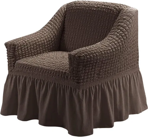 Vista 33 de Jeloris Funda Protectora Elástica para Sofá de Dos Plazas de Fácil Ajuste con Falda, Protector de Muebles Universal Duradero Lavable de Alta Beige