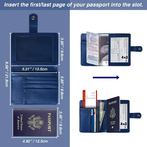 Vista 4 de EUEHIE Portatarjetas de pasaporte y vacuna, con combo de tarjeta de vacuna