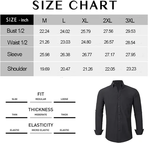 Vista 7 de GEEK LIGHTING Mens Dress Shirts Long Sleeve Regular Fit Banded Collar Business Casual Button Down Shirts