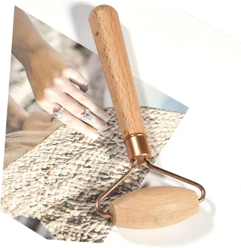 Vista 3 de FOMIYES Rodillo de madera para ojos, masajeador de cara, rodillo muscular, rodillo facial antienvejecimiento, masajeador facial, masajeador