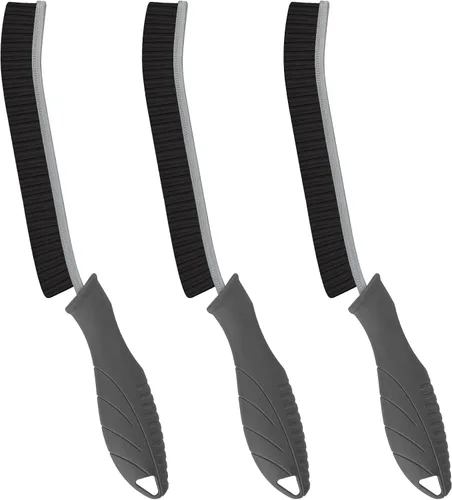 Vista 10 de FOOGWEE Cepillo de limpieza de hendiduras de cerdas duras, herramientas de limpieza del hogar, suministros multiusos para cocina, baño, inodoro Negro