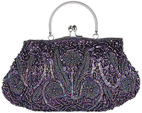 Vista 11 de Gets Noble - Bolso de noche con lentejuelas y cuentas para mujer