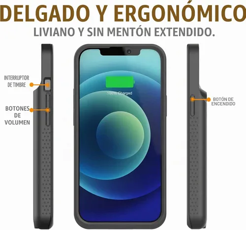 Vista 5 de Alpatronix Funda de batería para iPhone 14 Pro y iPhone 14 (6.1 pulgadas), funda protectora resistente y delgada de carga extendida portátil