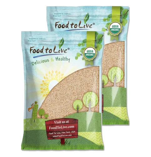 Vista 10 de Food to Live Sorgo orgánico italiano de grano entero blanco, 1 libra, granos blancos sin transgénicos. Semillas milo crudas. Vegano, maíz de escoba