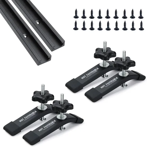 Vista 10 de Kit de intersección de aluminio T-Track de 3 pulgadas – Perfil de doble corte universal con agujeros de montaje preperforados -Carpintería