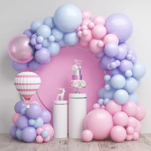 Vista 13 de Decoración del día del padre, arco de globos azul marino para el día del padre, kit de guirnalda de globos azules y dorados con corbata para barba