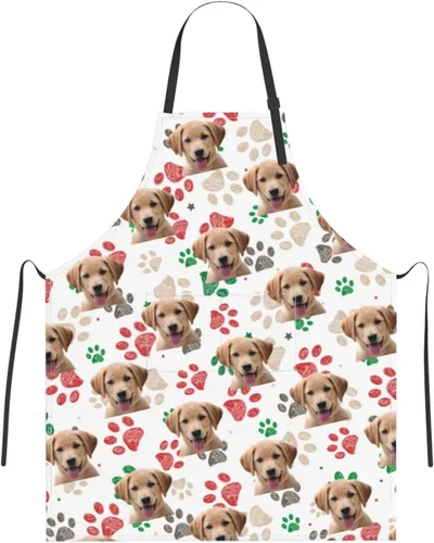 Vista 9 de Delantal personalizado para hombres y mujeres, delantal ajustable unisex con bolsillos, delantales personalizados para cocinero y chef