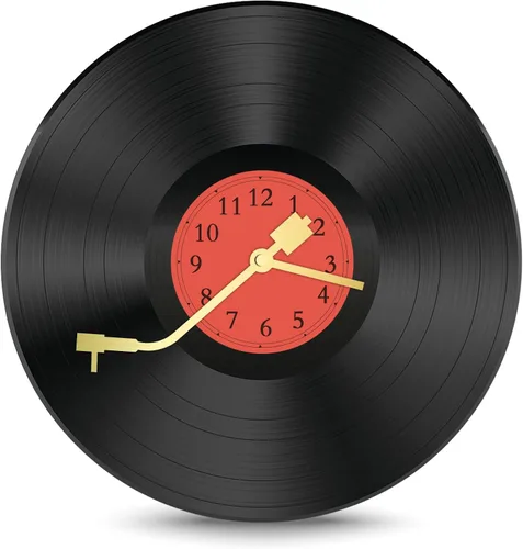 Vista 7 de Discos de vinilo de 12 pulgadas, decoración de pared, reloj de pared de disco de vinilo, relojes de pared únicos con pilas (batería no incluida)