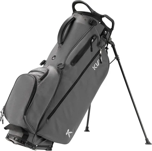 Vista 10 de KVV Bolsa de golf ligera con soporte con divisores de longitud completa de 7 vías, 5 bolsillos con cremallera, correas dobles ajustables