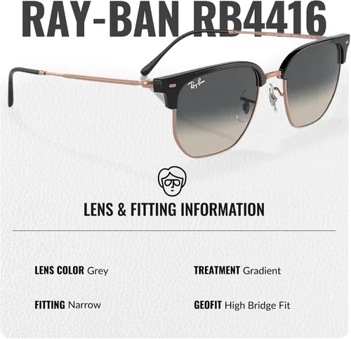 Vista 11 de Ray-Ban RB4416 NEW CLUBMASTER - Gafas de sol de forma cuadrada redonda con kit oficial de gafas
