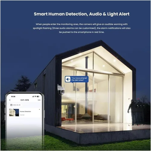 Vista 4 de Cámara de seguridad Pan‑Tilt WiFi para exteriores EU Enchufe