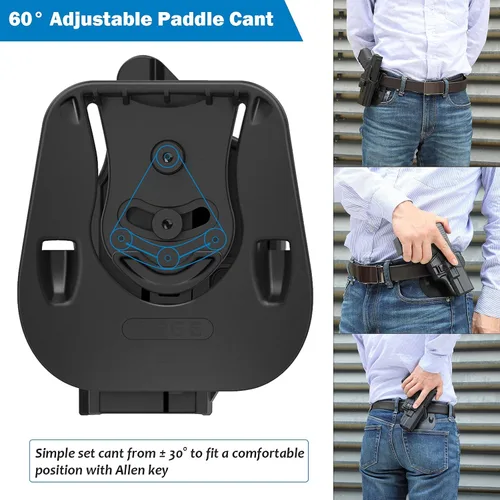 Vista 5 de S&W M&P Shield/Shield Plus OWB Holster, liberación del índice, mano derecha, 0.354 in/.40, barril de 3.1 pulgadas