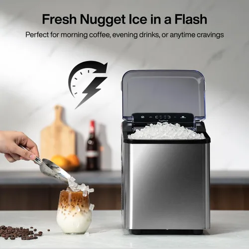Vista 9 de Typhur Nugget - Máquina de hielo para encimera, bomba autolimpiante, 35 lb