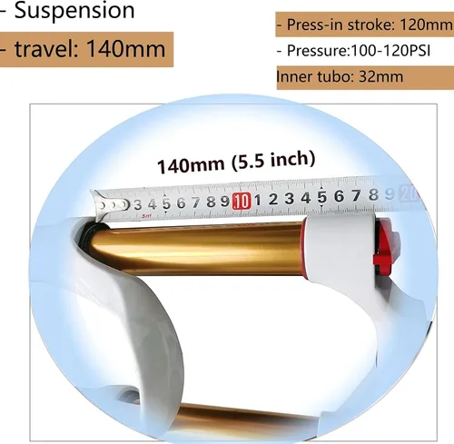 Vista 5 de 26/27.5/29 Inch MTB Air Suspension Forks Travel 140mm, Rebound Adjust 1-1/8" Straight/Tapered Tube QR 9mm Magnesium Alloy Manual/Remote Lockout