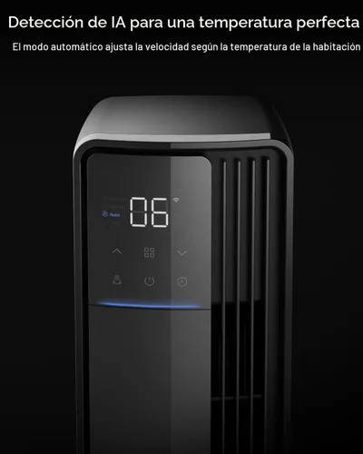 Vista 7 de Della 42" Ventilador de torre inteligente, ventilador de enfriamiento ultra silencioso de 23dB con 12 velocidades, oscilación de 90°, flujo de aire
