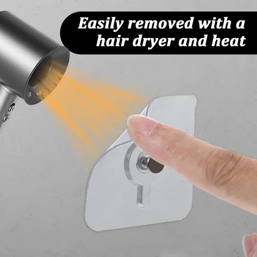 Vista 3 de Mabor Ganchos adhesivos sin taladro, 6 piezas de colgadores de fotos de plástico sin uñas, colgadores de pared sin clavos, colgador de foamboard