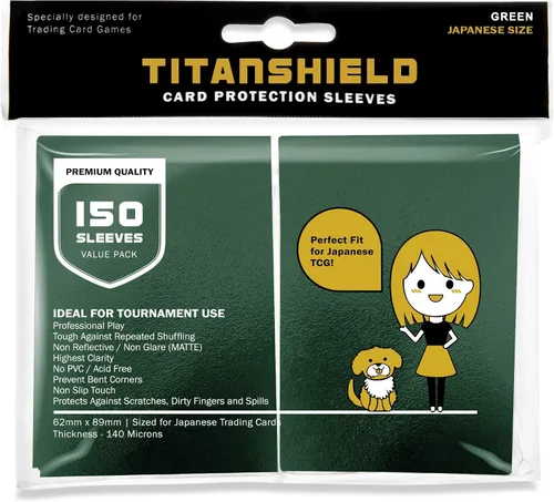 Vista 18 de TitanShield (150 mangas) tamaño pequeño japonés, fundas para tarjetas de comercio para Yu-Gi-Oh, Pelea de cartas Vanguard & More