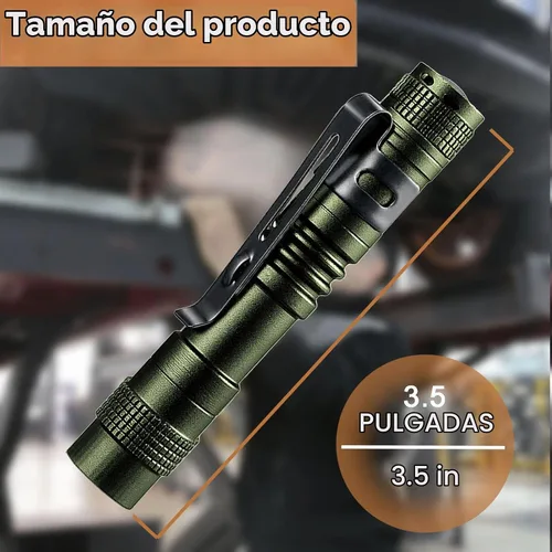 Vista 3 de Beieverluck 20 paquetes de linterna de bolsillo con clip, mini linterna pequeña impermeable con LED para campamento, inspección, trabajo y Verde