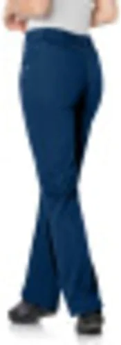 Vista 2 de URBANE Landau - Pantalón médico tipo cargo de 3 bolsillos para mujer, suave, sedoso, elástico y cómodo, color azul marino, XS