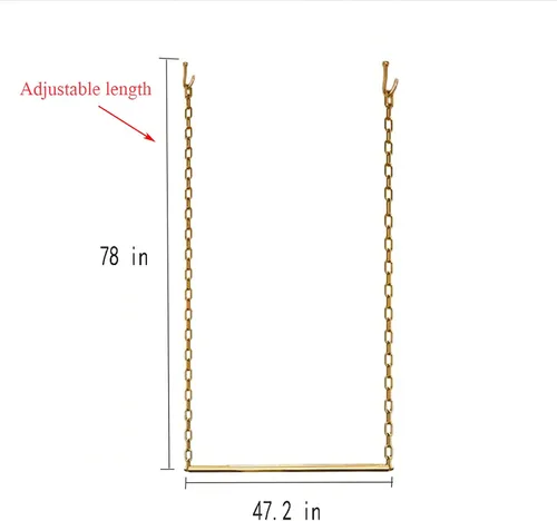 Vista 2 de 2 estantes para colgar ropa con cadena de metal ajustable en altura, estante de exhibición creativo para vestidos de boda, estante de metal