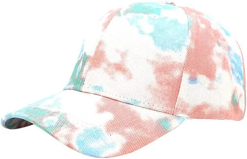 Vista 9 de BEARUN Gorra de béisbol de algodón con teñido anudado de perfil bajo, gorra de béisbol de hiphop, sombrero de papá Negro Blanco