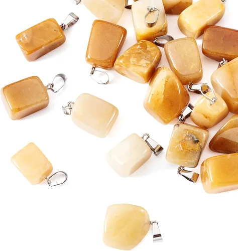 Vista 11 de Beadthoven - 24 dijes de piedras preciosas irregulares naturales, piedras curativas mixtas, chakras, reiki, pepita, piedras preciosas para hacer