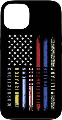 Vista 7 de First Responder Hero Flag Nurse EMS Police Fire Brigade - Carcasa militar para iPhone 17