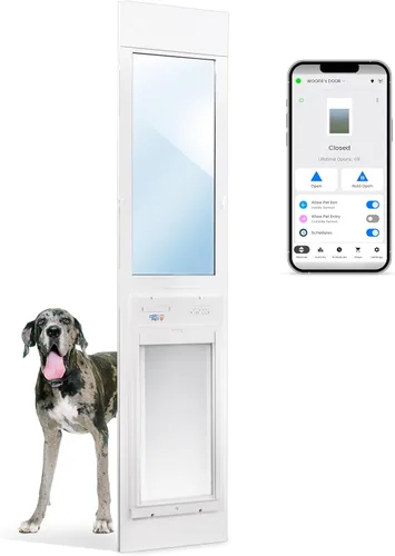 Vista 9 de Puerta enrollable automática Power Pet de la marca High Tech Pet - Panel motorizado enrollable para mascotas, control manual y de aplicación WiFi