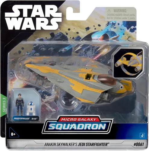 Vista 2 de Star Wars Micro Galaxy Squadron Anakin Skywalker's Jedi Starfighter - Vehículo de clase Starfighter de 5 pulgadas con dos accesorios de micro figura