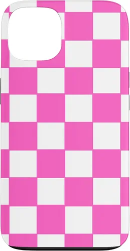 Vista 7 de Funda de tablero de ajedrez clásica a cuadros rosa y blanco para iPhone 16