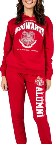 Vista 3 de Bioworld Harry Potter Hogwarts Alumni Juniors - Conjunto de sudadera con capucha y pantalones deportivos rojos, Multi colorido