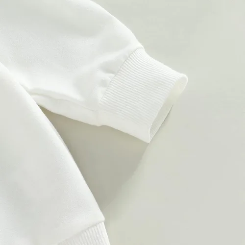 Vista 7 de Molioaky Conjunto de 2 piezas de sudadera a rayas de gran tamaño para bebé y niña, pantalones acampanados, ropa de otoño e invierno