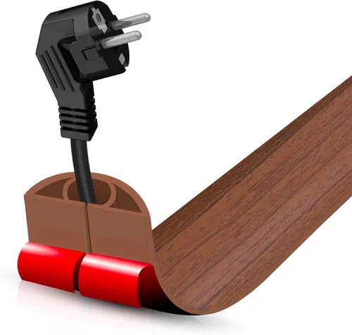 Vista 58 de Cubierta autoadhesiva para cables de suelo, gestión de cables de 3.3 pies, protector de tira de extensión para cables, evita tropiezos de cables