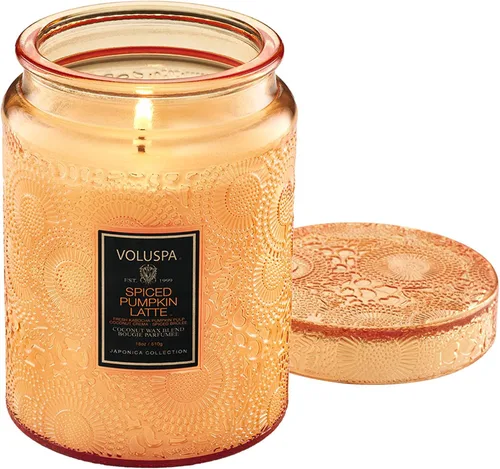 Vista 25 de Vela en frasco de vidrio grande de enebro francés y lavanda, 100 horas, 16 oz, Voluspa Coconut Wax Blend in Decorative Glass, Clean Even Burn, USA