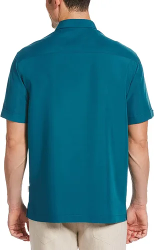 Vista 2 de Cubavera Geo Panel bordado camisa para hombre