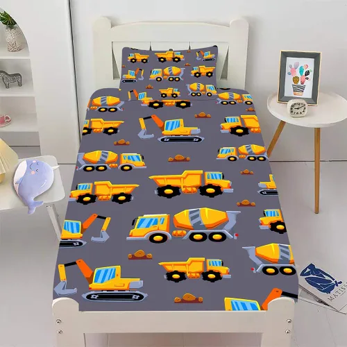 Vista 8 de Juego de sábanas para niños con temática de autos y animales tamaño Queen para niños y niñas - Juego de ropa de cama de dibujos animados con Coches