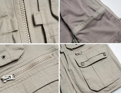 Vista 5 de Flygo Chaleco de viaje casual para hombre con bolsillos