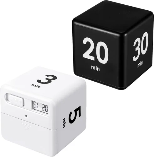 Vista 9 de Weewooday Temporizador de productividad de cubo de 2 piezas, sensor de gravedad abatible, cuenta regresiva, temporizador de entrenamiento, gestión