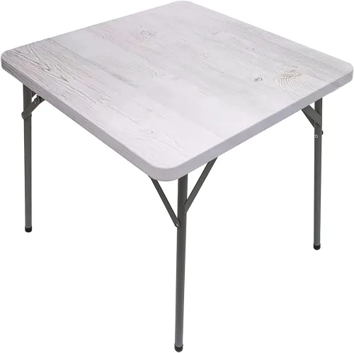 Vista 27 de Mesa cuadrada de tablones de madera, impresión de textura de tablones de madera, borde elástico, adecuada para catering y cocina, apta para mesa