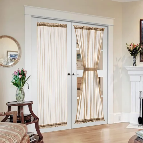Vista 44 de MIULEE Cortinas Transparentes Laterales para Puerta Francesa con Filtrado de Luz, Tratamiento de Ventana, 2 Paneles de 25 x 40 Pulgadas con Beige