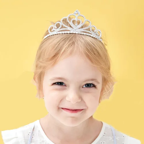 Vista 2 de Lovelyshop Tiara de cristal de diamantes de imitación, corona de princesa pegeant (corazón), 1 paquete