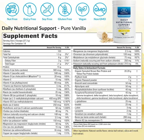 Vista 2 de Equilife - Multivitamínico diario de apoyo nutricional, vainilla, 14 porciones